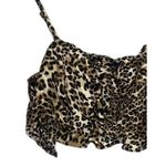 ASOS Luxe Design Leopard Elastic Bralette Mini Crop Top Adjustable Straps 8 Tan Photo 3