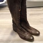 FATTE A MANO PER KING TALL BROWN LEATHER LACE UP RIDING COMBAT MOTO BOOTS, NEW Size 9 Photo 6