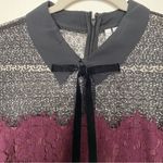 Elle Lace Mixed Media Illusion Fit & Flare Dress Sz 14 Dark Academia Photo 5