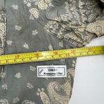 Aratta Silent Journey Button Down Shirt Floral Blouse Paisley Top Green Size M Photo 4