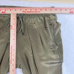 Rebecca Minkoff  XS Olive Green Satin Silk Drawstring Pant Stretch Relaxed Resort Photo 8
