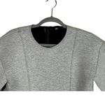 ZARA  Oversized Boxy Plush Crop Top 1/2 Short Sleeves Back Zipper S Grey #3161 Photo 3