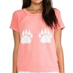 Wildfox Paws Camden Top Size Medium 70's Lipstick Short Sleeve Coral Sz M Photo 0