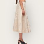 3.1 Phillip Lim ‎ Button Front Tie Waist Midi Skirt Khaki Pleated Sz 12 Photo 1