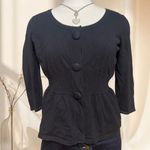 Requirements Vintage Y2K Black Babydoll Cinched Cardigan with big buttons Photo 0