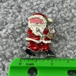 Christmas Santa Jewelry Pin Brooch Playing Horns Metal Glitter Enamel Paint Photo 11