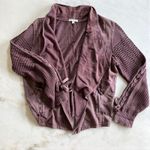 North Style Womens 1X Knit Sleeve Open Front Cardigan Jacket Purple Photo 0