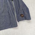 Charter Club Charter‎ Club Jacket Womens M Cotton Blue Button Front Ruffle trim Photo 1