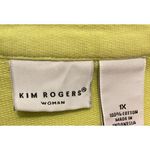 Woman's Neon Green Zip up 3/4 Sleeve‎ with Pockets Size 1X Photo 2