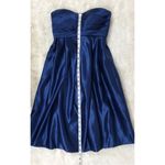 Bill Levkoff  Navy Blue Strapless Satin Dress Short Bridesmaid Formal‎ Size 0 Photo 13
