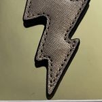 Michael Kors Pale Gold Lightning Bolt Saffiano Leather Bag Charm Keychain NIB Photo 5