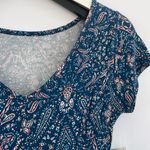 Decree  Blue V-Neck Fit and Flare Skater Y2K Dress Medium Photo 7