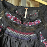 Free People Vintage beaded embroidered smock top blouse tank flowy lace babydoll Photo 1