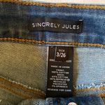 Sincerely Jules Button Fly Denim Shorts Size 3/26 Distressed Blue Photo 3