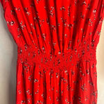 Kendall + Kylie Long Sleeve Red Cherry Blossom Romper Size Large Photo 3