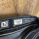 Miss Me Dark Blue Rhinestone Cross Pocket Denim Boot Cut Jeans 32 Altered Photo 7