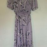 Elegant Purple Floral Maxi Dress Size 6 Photo 0