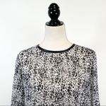 United Colors Of Benetton United Colors Benetton Animal Print Sheer Hi Lo Blouse 3/4 Sleeves Medium Photo 3