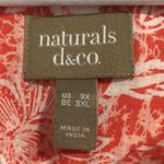 Denim & Co  Naturals Size 3X Long Sleeve Linen Blend Floral Print Top Blouse Photo 5