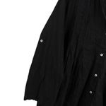 Fresh Produce  Black Pleated Button Front Tunic Top Roll Sleeves Cotton XL XXL Photo 2