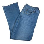 Boden Denim Jean Women's Size 12 32x25 Flared Cropped Ankle Raw Hem Medium Wash Blue Photo 0