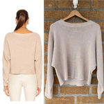 Le Ore Lodi Ribbed Sweater Size S Cropped Almond Tan Photo 1