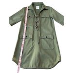 Zadig & Voltaire Green Military Lace Up Shift Dress With Embroidered Tiger Photo 9