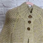Free People Open Knit Cream and Yellow 3 Button Flared Sleeve Cardigan Photo 6