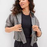 American Eagle NWT  Cropped Hooded Flannel Shirt Plaid Size Medium M NEW Photo 0