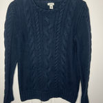 L.L. Bean Heritage Cotton Cableknit Fisherman Sweater Blue Size M Photo 0