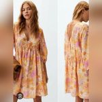 H&M  Yellow and Pink Floral Dress Photo 1