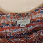 Aerie Size Medium M Boho Indie Summer Blouse Linen Cotton Red Adjustable Straps Photo 4