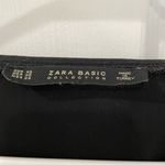 ZARA Basic Collection Black Bow Sleeve Details V Neck Blouse Women’s Size XS Photo 2