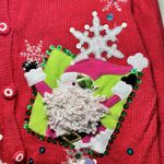 Tiara International  Christmas Collection Women's L 3D Cardigan Sweater Party Photo 3