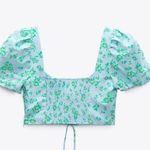 ZARA  | Floral Puff Sleeve Top Photo 5