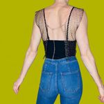 Black Silver Sparkle Beaded Festival Sexy Necklace Rhinestone Jewelry Top Photo 5