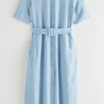 & Other Stories & Other Stories Light Blue Dotted Maxi Dress * no belt NEW Photo 0