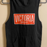 Victoria's Secret Women's Victoria Sport Racerback Hooded Tank Top Black Red Logo Size‎ XS Photo 0