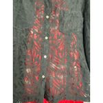 Source Unknown Sheer Black Cutout‎ Button-Front Blouse Romantic Boho Gothic Layering Shirt Photo 7