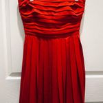 Rachel Roy RSVP Red Pleated Strapless Mini Dress Size 6 Photo 1