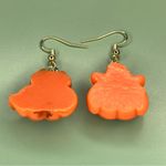 Mismatch Ghost and Black Cat in Pumpkin Handmade Halloween Earrings Orange Photo 1