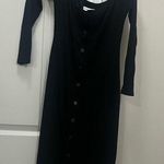 Privacy Please Black Ribbed Button Down Dress Size Small Photo 0