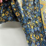 Johnny Was Silk Blend Gray Yellow Blue Floral Paisley Drawstring Pants Sz S Photo 4