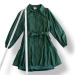 Current Air Elias Mini Dress Pleated Shoulders in jewel green Size Large Photo 3
