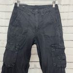 American Eagle  Baggy Cargo Pants Jogger Black Women’s 6 Utility Straight Leg Y2K Photo 4