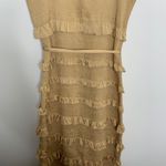 V. Chapman Lily Midi Bodycon Dress Warm Sand Womens Size 10 Gold Photo 5