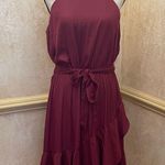 Loft  Halter Sleeveless Ruffle Hem Waist tie dress Knee Length Sz Large Photo 2