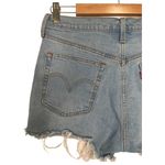 Levi's Shorts Womens 29 501 Dibs High Rise Cut Off Logo Stripe Light Wash Blue Photo 9