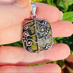 Ocean Sea Jasper Silver Ethnic Handmade Pendant Green Photo 1