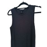 Who What Wear Ribbed Midi Dress Sleeveless XS Black Stretch Dark Academia Chic Photo 4